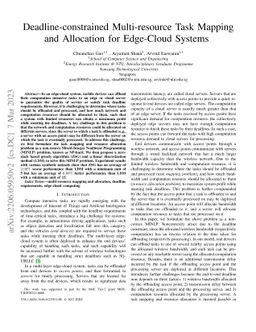 Deadline-constrained Multi-resource Task Mapping and Allocation for
  Edge-Cloud Systems