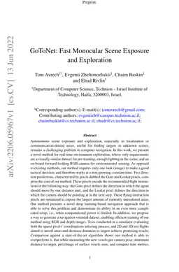 GoToNet: Fast Monocular Scene Exposure and Exploration