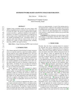 Hypernetwork-Based Adaptive Image Restoration