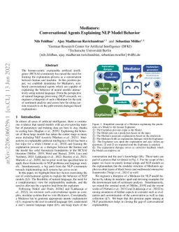 Mediators: Conversational Agents Explaining NLP Model Behavior