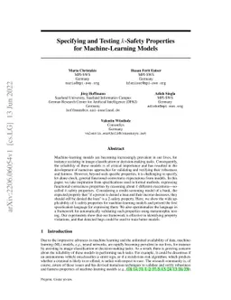 Specifying and Testing $k$-Safety Properties for Machine-Learning Models