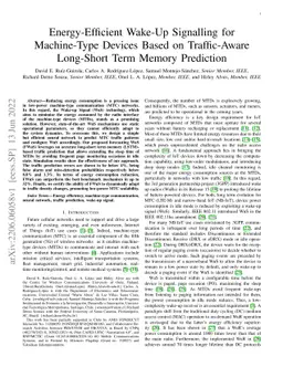 Energy-Efficient Wake-Up Signalling for Machine-Type Devices Based on
  Traffic-Aware Long-Short Term Memory Prediction