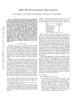OHM: GPU Based Occupancy Map Generation