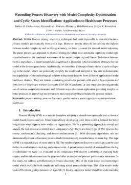 Extending Process Discovery with Model Complexity Optimization and
  Cyclic States Identification: Application to Healthcare Processes