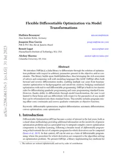 Flexible Differentiable Optimization via Model Transformations