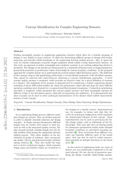 Concept Identification for Complex Engineering Datasets