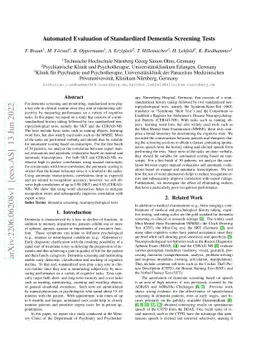 Automated Evaluation of Standardized Dementia Screening Tests