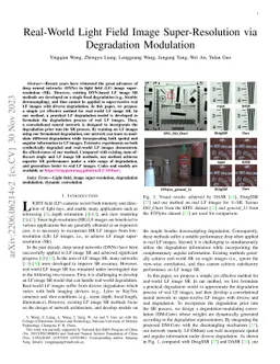 Real-World Light Field Image Super-Resolution via Degradation Modulation