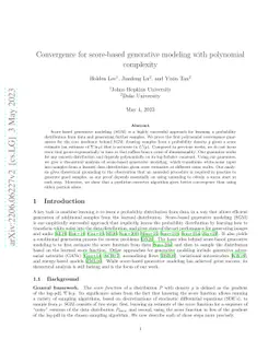 Convergence for score-based generative modeling with polynomial
  complexity