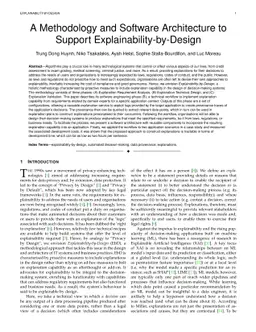 A Methodology and Software Architecture to Support
  Explainability-by-Design