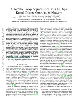 Automatic Polyp Segmentation with Multiple Kernel Dilated Convolution
  Network
