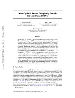 Near-Optimal Sample Complexity Bounds for Constrained MDPs