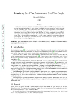 Introducing Proof Tree Automata and Proof Tree Graphs