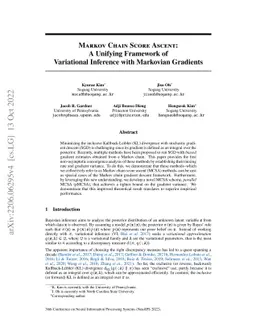 Markov Chain Score Ascent: A Unifying Framework of Variational Inference
  with Markovian Gradients