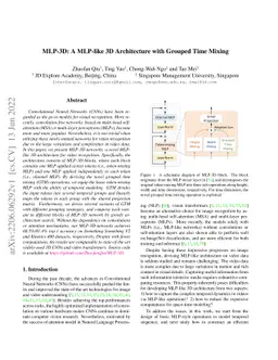 MLP-3D: A MLP-like 3D Architecture with Grouped Time Mixing