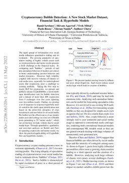 Cryptocurrency Bubble Detection: A New Stock Market Dataset, Financial
  Task & Hyperbolic Models