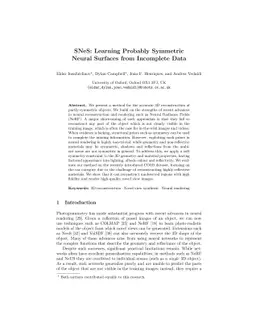 SNeS: Learning Probably Symmetric Neural Surfaces from Incomplete Data