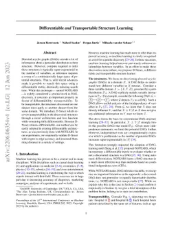 Differentiable and Transportable Structure Learning