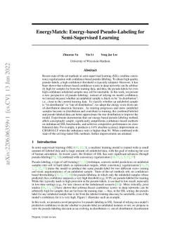 EnergyMatch: Energy-based Pseudo-Labeling for Semi-Supervised Learning