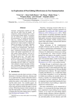 An Exploration of Post-Editing Effectiveness in Text Summarization