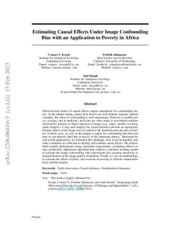 Estimating Causal Effects Under Image Confounding Bias with an
  Application to Poverty in Africa