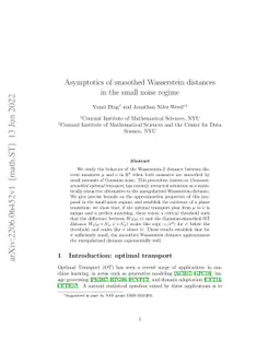 Asymptotics of smoothed Wasserstein distances in the small noise regime