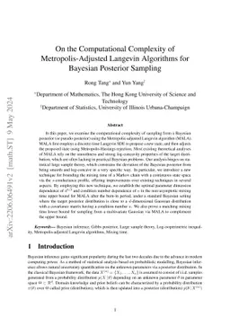 On the Computational Complexity of Metropolis-Adjusted Langevin
  Algorithms for Bayesian Posterior Sampling