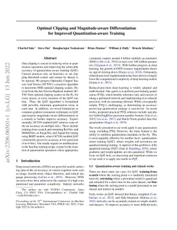 Optimal Clipping and Magnitude-aware Differentiation for Improved
  Quantization-aware Training