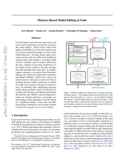 Memory-Based Model Editing at Scale