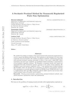 A Stochastic Proximal Method for Nonsmooth Regularized Finite Sum
  Optimization