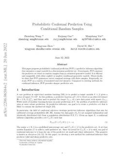 Probabilistic Conformal Prediction Using Conditional Random Samples