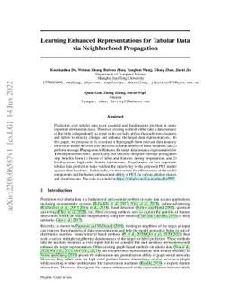 Learning Enhanced Representations for Tabular Data via Neighborhood
  Propagation