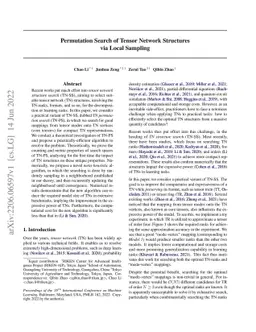 Permutation Search of Tensor Network Structures via Local Sampling