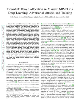 Downlink Power Allocation in Massive MIMO via Deep Learning: Adversarial
  Attacks and Training