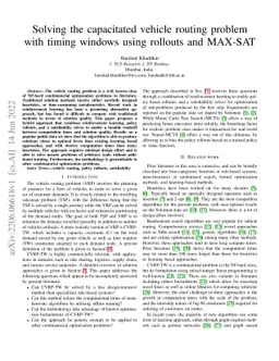 Solving the capacitated vehicle routing problem with timing windows
  using rollouts and MAX-SAT