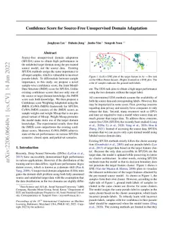 Confidence Score for Source-Free Unsupervised Domain Adaptation