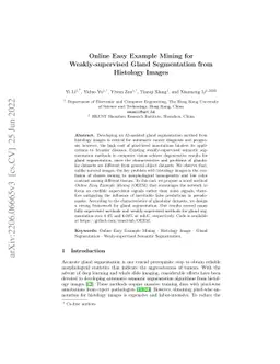 Online Easy Example Mining for Weakly-supervised Gland Segmentation from
  Histology Images