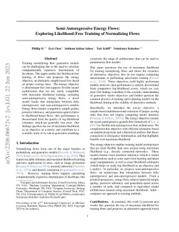 Semi-Autoregressive Energy Flows: Exploring Likelihood-Free Training of
  Normalizing Flows