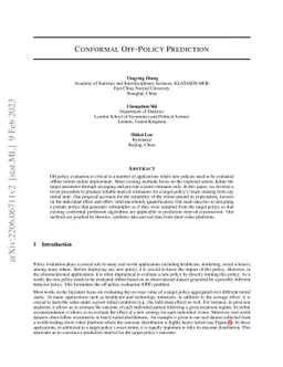 Conformal Off-policy Prediction