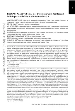 RoSGAS: Adaptive Social Bot Detection with Reinforced Self-Supervised
  GNN Architecture Search