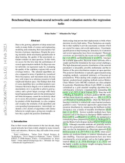 Benchmarking Bayesian neural networks and evaluation metrics for
  regression tasks