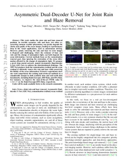 Asymmetric Dual-Decoder U-Net for Joint Rain and Haze Removal