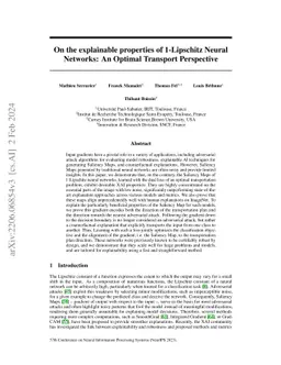 On the explainable properties of 1-Lipschitz Neural Networks: An Optimal
  Transport Perspective