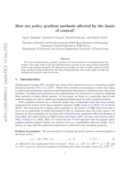 How are policy gradient methods affected by the limits of control?