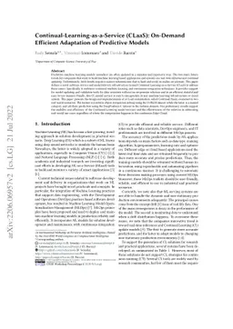 Continual-Learning-as-a-Service (CLaaS): On-Demand Efficient Adaptation
  of Predictive Models