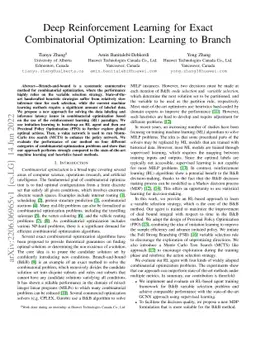 Deep Reinforcement Learning for Exact Combinatorial Optimization:
  Learning to Branch