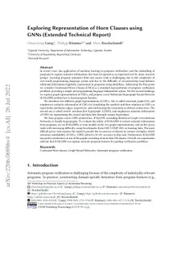 Exploring Representation of Horn Clauses using GNNs (Extended Technical
  Report)