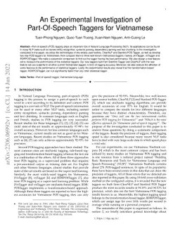 An Experimental Investigation of Part-Of-Speech Taggers for Vietnamese