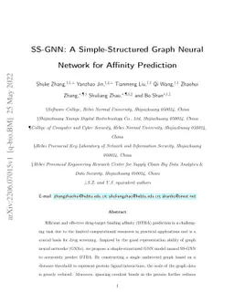 SS-GNN: A Simple-Structured Graph Neural Network for Affinity Prediction