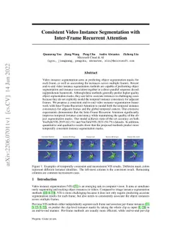 Consistent Video Instance Segmentation with Inter-Frame Recurrent
  Attention
